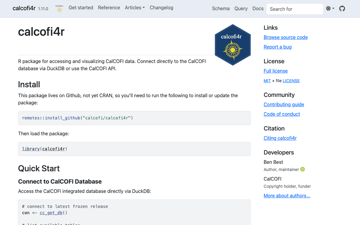 Screenshot of calcofi4r (light theme)