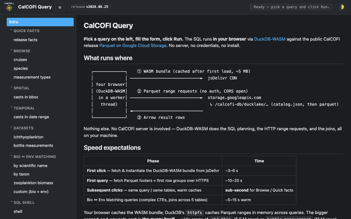 Screenshot of db-query (dark theme)