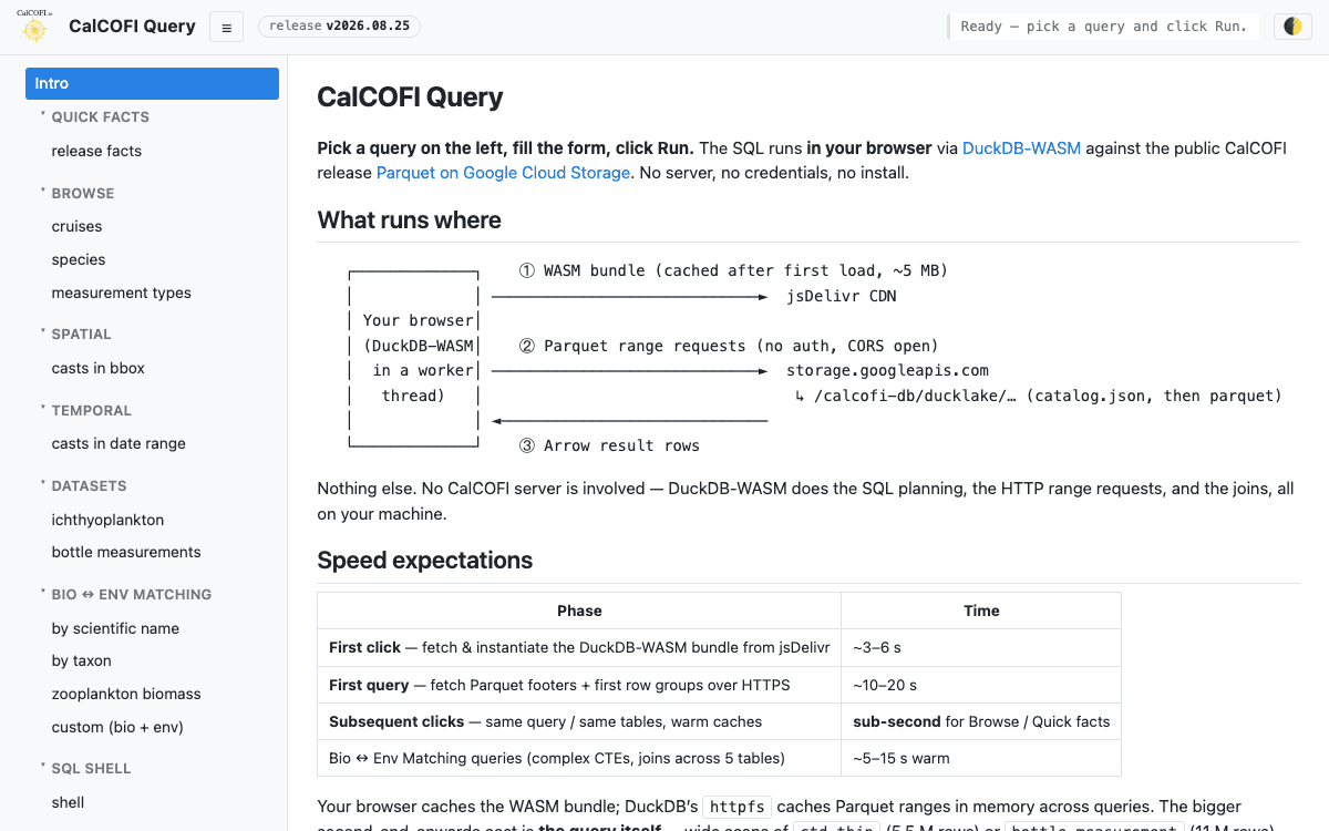 Screenshot of db-query (light theme)