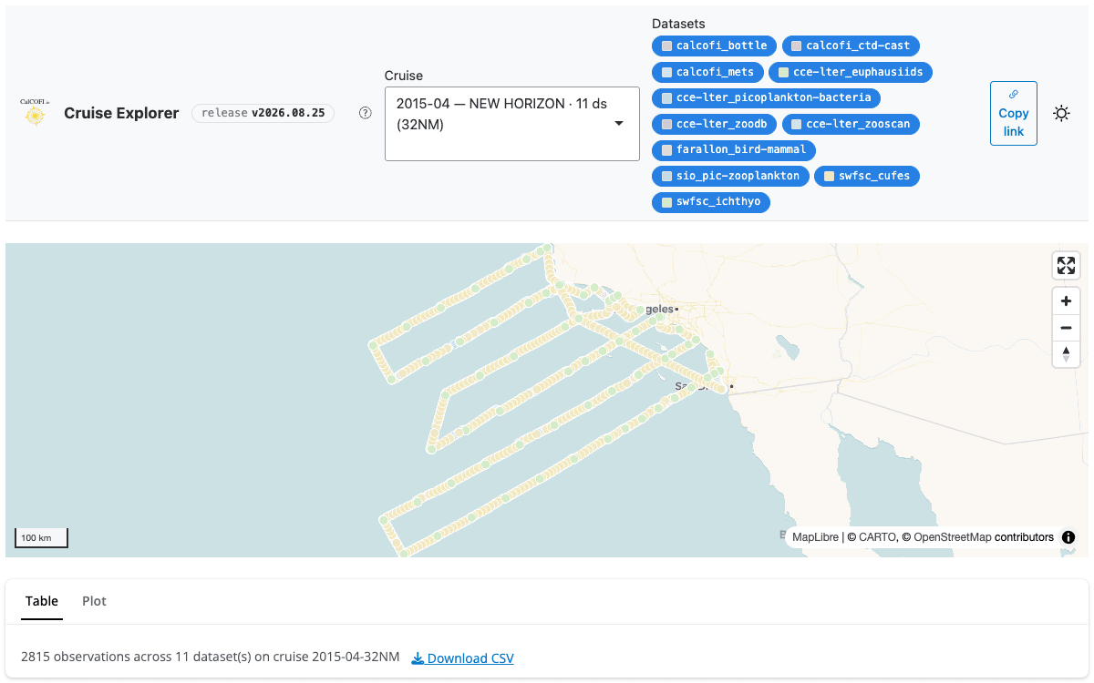 Screenshot of Cruise Explorer (light theme)