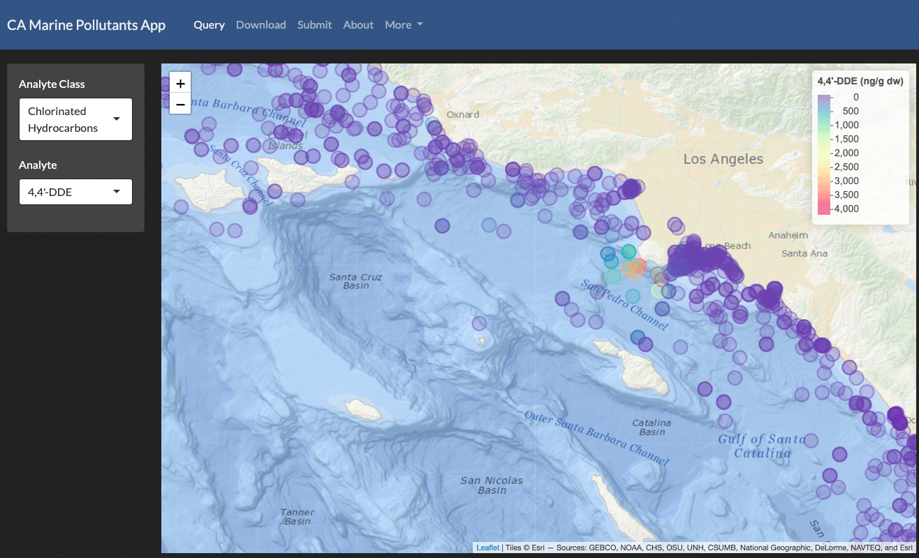 Screenshot of Pollutants App
