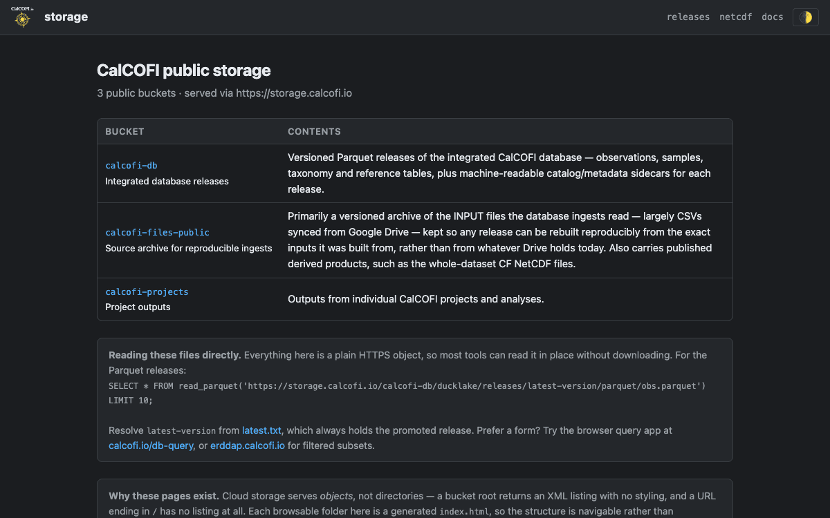 Screenshot of storage (dark theme)