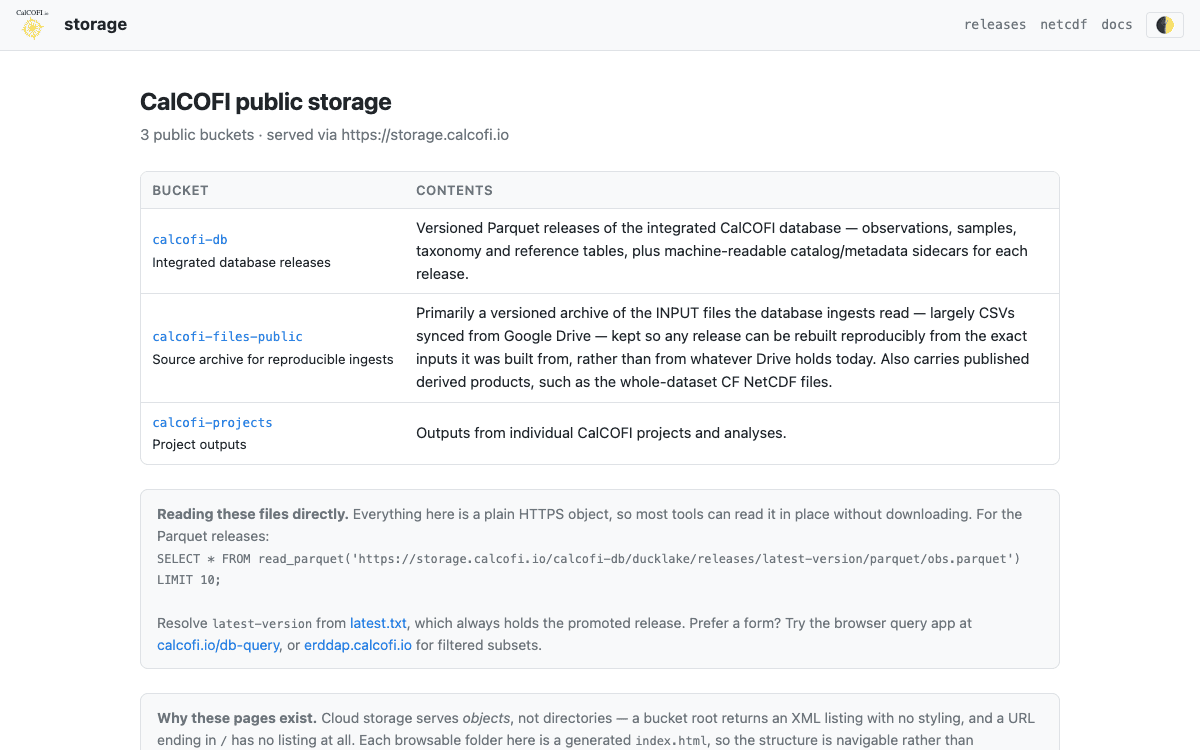 Screenshot of storage (light theme)